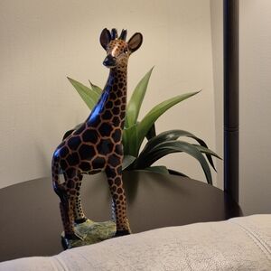 Giraffe Figurine with Black and Brown Pattern